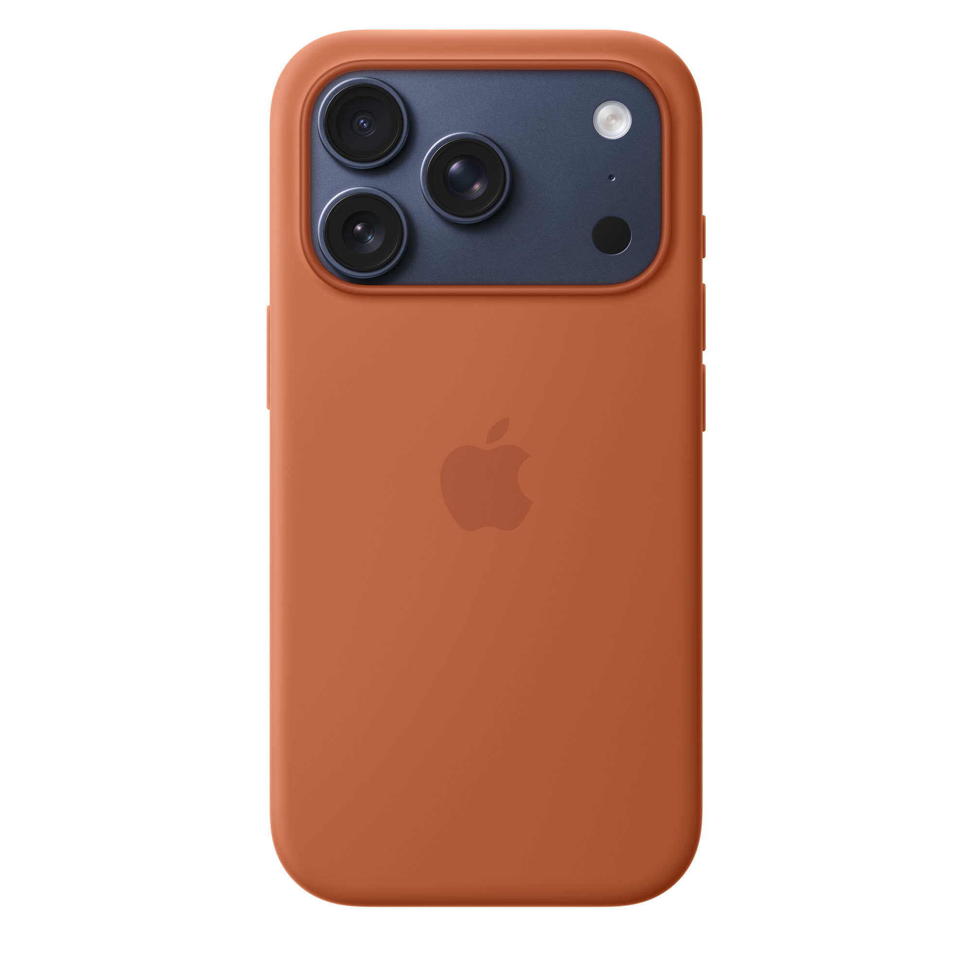На фото изображено Чехол защитный Apple Silicone Case with MagSafe для iPhone 17 Pro, терракотовый