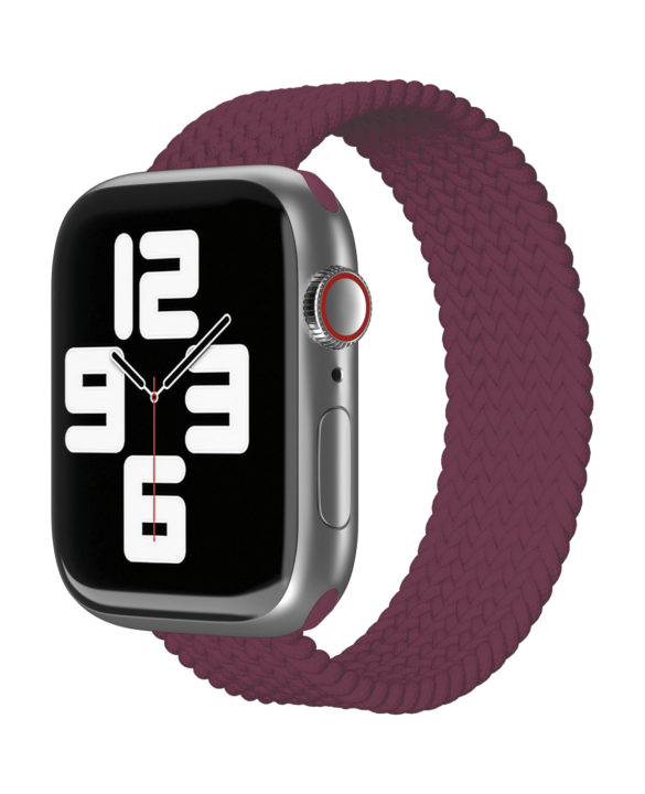 Ремешок нейлоновый плетёный VLP для Apple Watch 42/44/45, L/XL, марсала