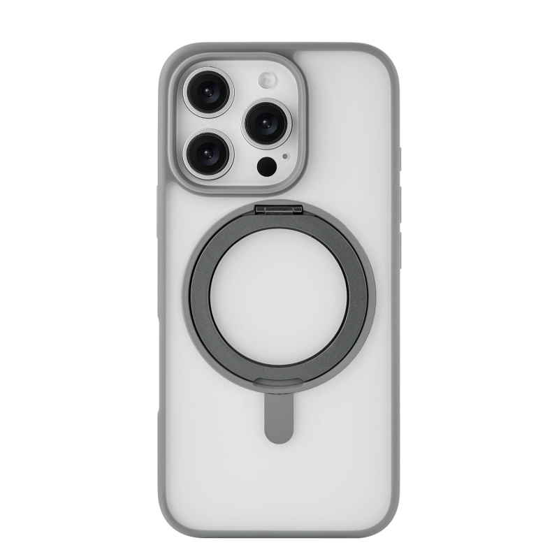Чехол защитный uBear Clip 360 Mag Case для iPhone 16 Pro, с магнитной подставкой, серый Чехол защитный uBear Clip 360 Mag Case для iPhone 16 Pro, с магнитной подставкой, серый