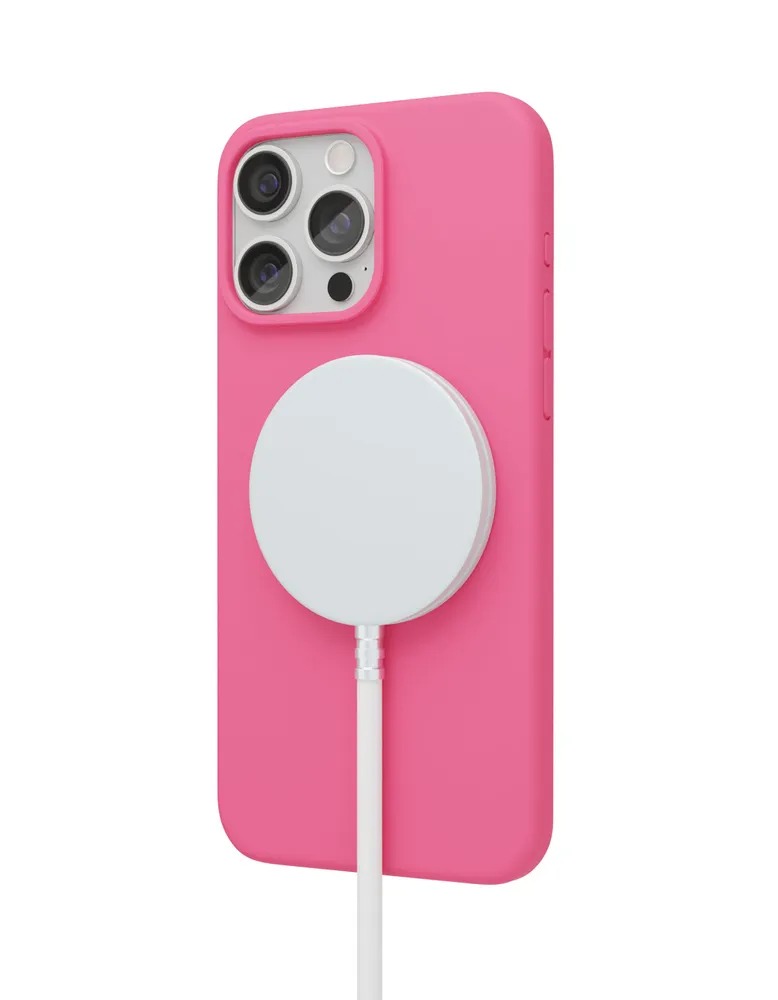 Чехол защитный VLP Aster Case с MagSafe для iPhone 15 Pro Max, неоновый розовый