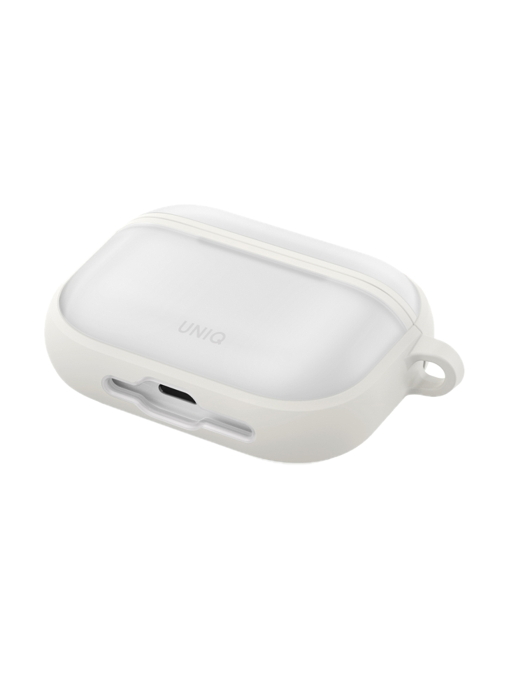 На фото изображено Чехол Uniq Veren для AirPods Pro 3, Chalk Frost