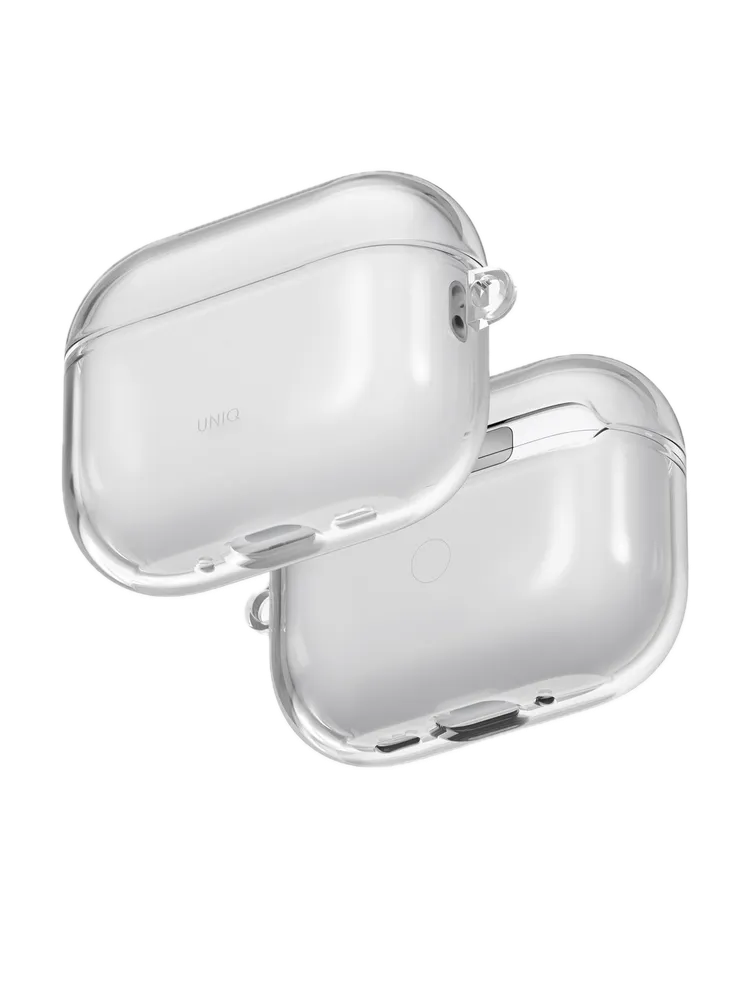 На фото изображено Чехол Uniq Glase TPU для AirPods Pro 3, Glossy Clear