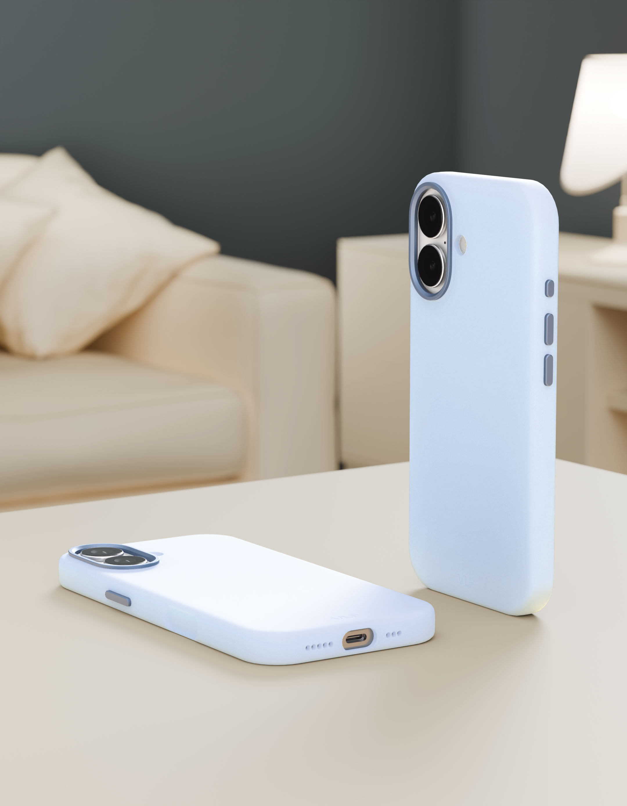 На фото изображено Чехол защитный VLP Aster Pro Case с MagSafe для iPhone 17, голубой