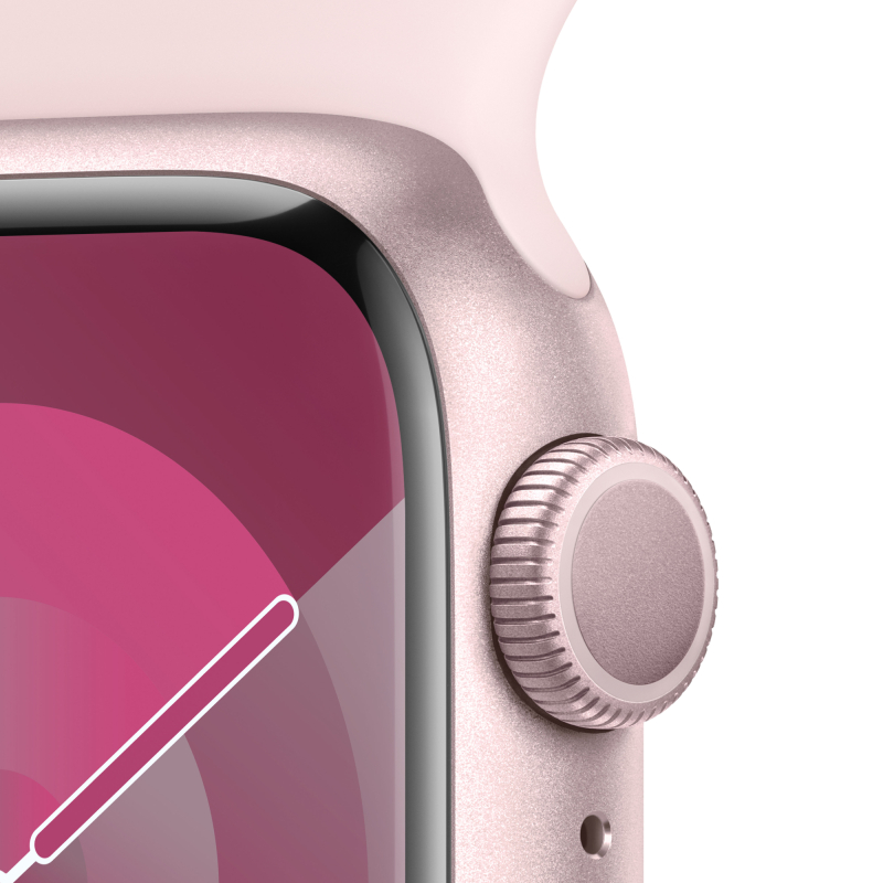 Apple Watch Series 9, 41 мм, корпус из алюминия цвета «Розовый», спортивный ремешок, размер M/L