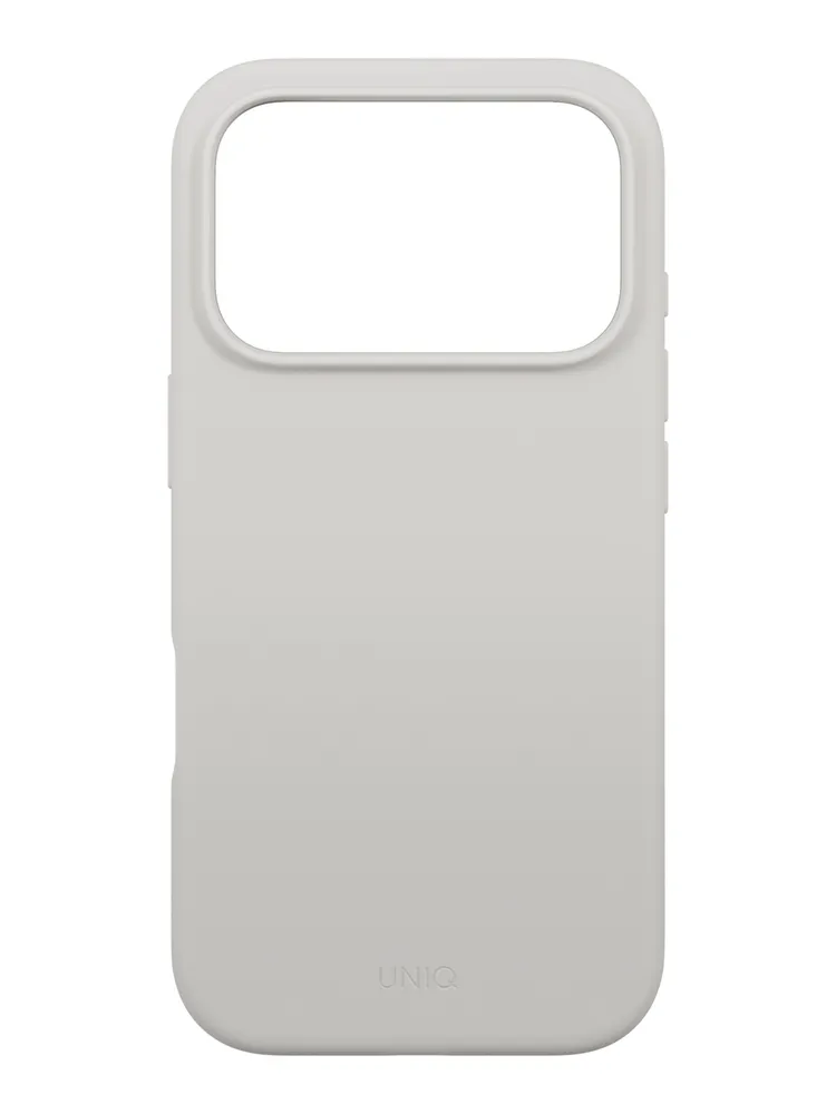 Фото Чехол Uniq Lino MagSafe для iPhone 17 Pro Max, серый На фото изображено Чехол Uniq Lino MagSafe для iPhone 17 Pro Max, серый