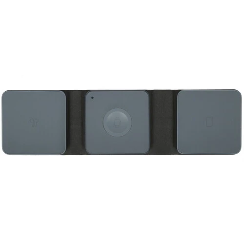 Беспроводная зарядная станция Deppa Mini Fold 3 в 1, черная