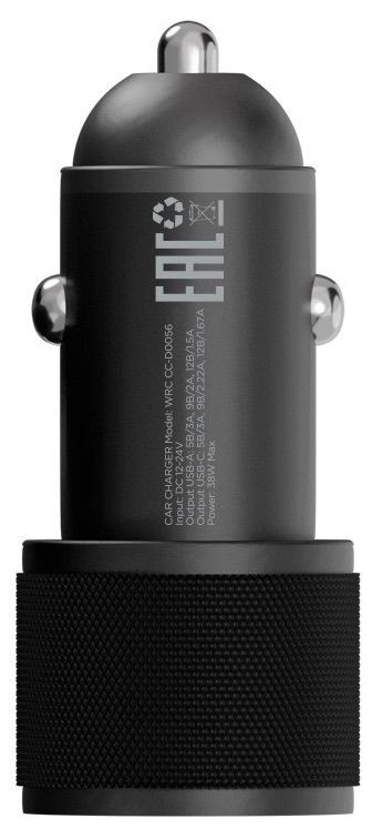 Автомобильное зарядное устройство Uzay 38W USB-C+USB-A, черное