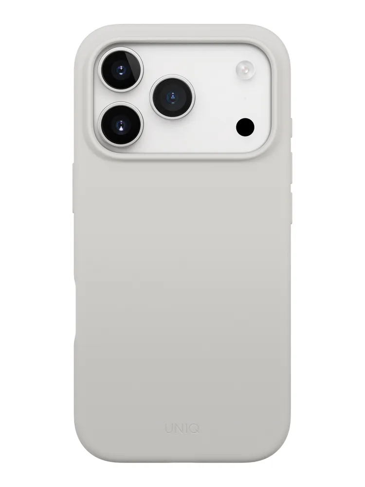 Фото Чехол Uniq Lino MagSafe для iPhone 17 Pro Max, серый На фото изображено Чехол Uniq Lino MagSafe для iPhone 17 Pro Max, серый