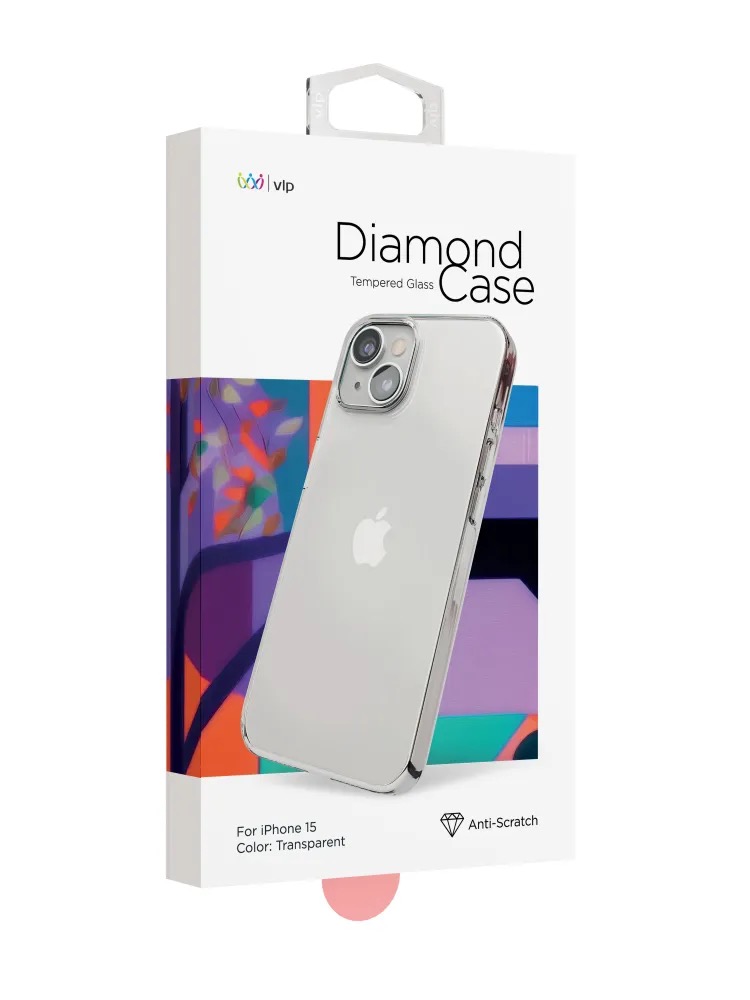 Чехол защитный VLP Diamond Case для iPhone 14/15, прозрачный