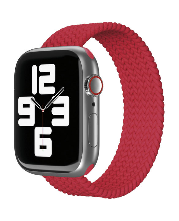 Ремешок нейлоновый плетёный VLP для Apple Watch 42/44/45, L/XL, красный