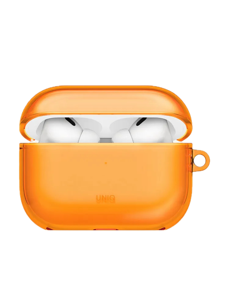 На фото изображено Чехол Uniq Glase TPU для AirPods Pro 3, Golden Citrus