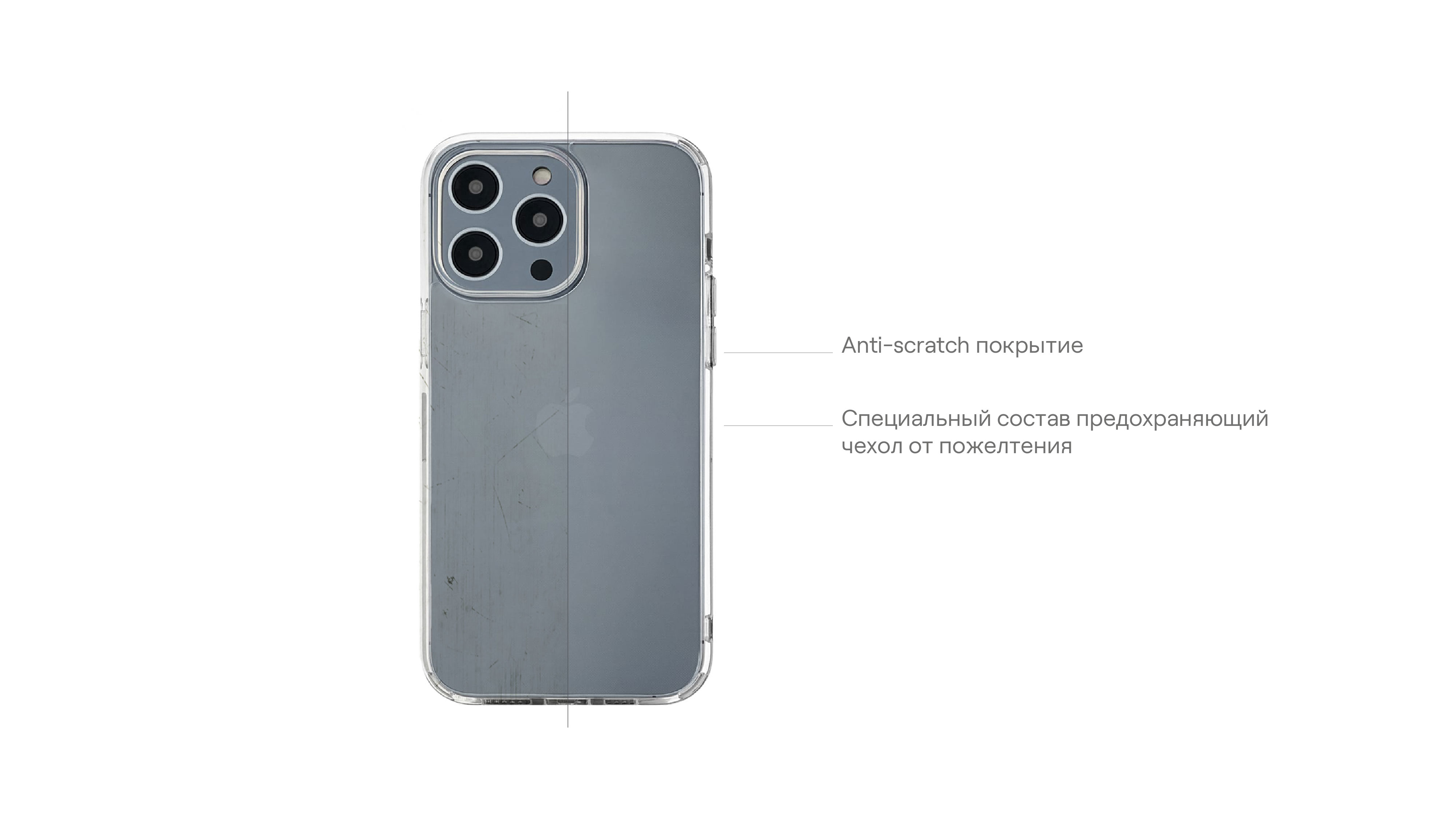 Чехол защитный uBear Real Case для iPhone 14, усиленный, прозрачный