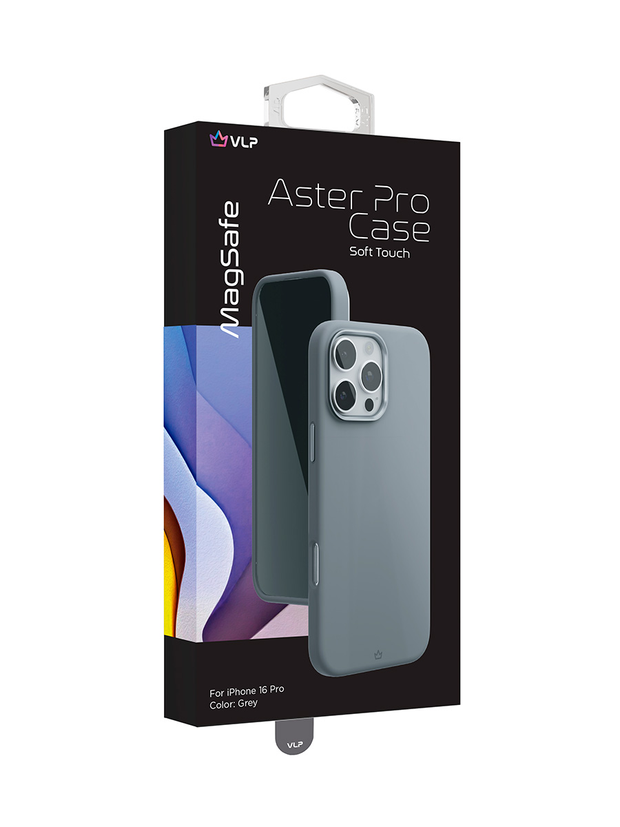 Чехол защитный VLP Aster Pro Case с MagSafe для iPhone 16 Pro, серый