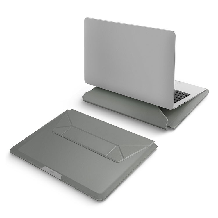 Чехол Uniq для ноутбуков 14" Oslo V.2 PU leather Magnetic Laptop sleeve/foldable stand, зеленый