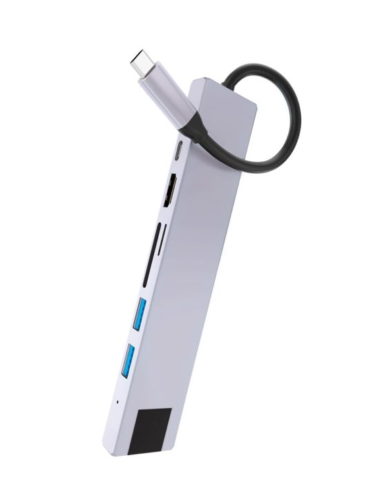 Адаптер VLP USB-C Multiport Hub 7 в 1, серебристый