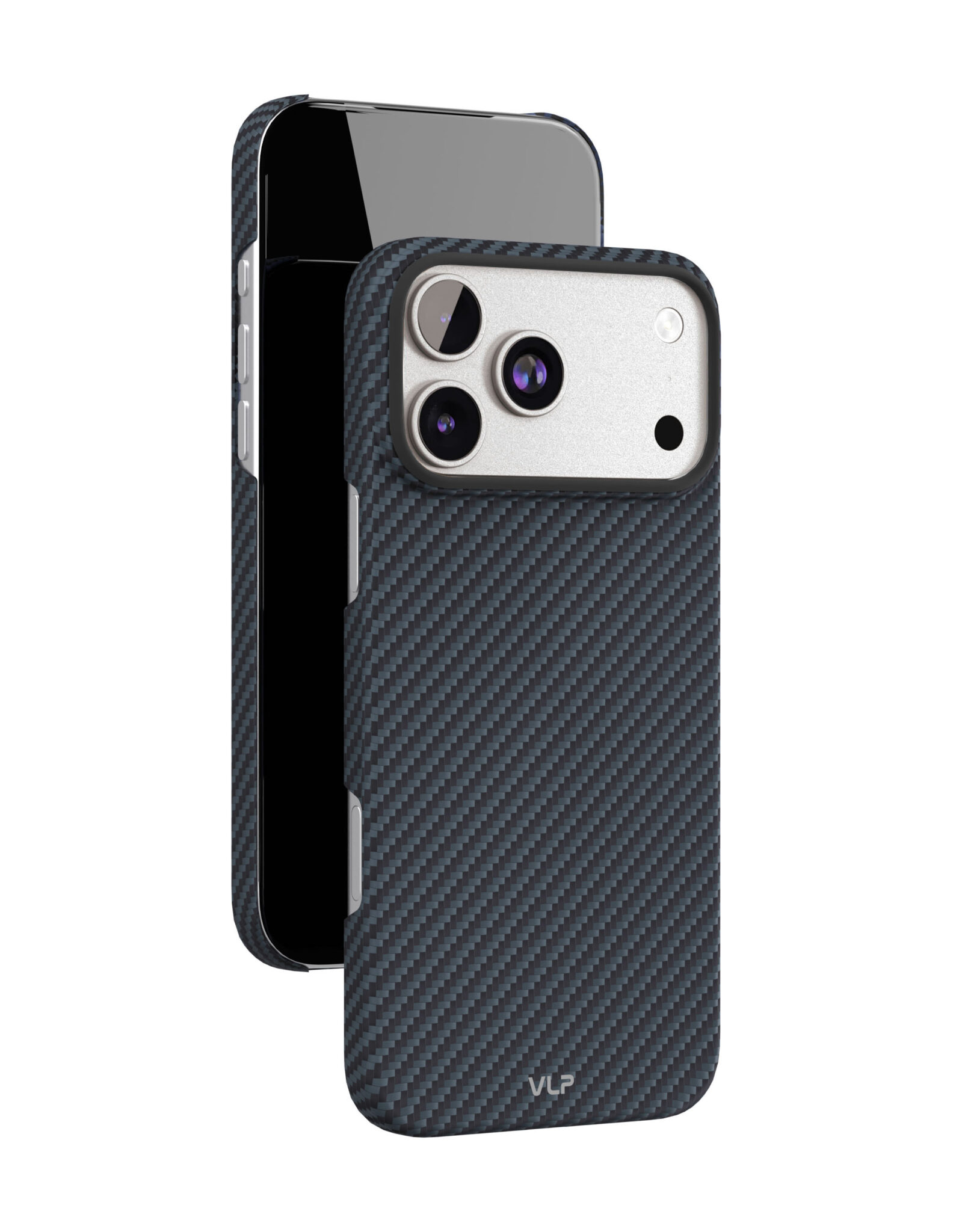 На фото изображено Чехол защитный VLP Kevlar Case с MagSafe для iPhone 17 Pro, синий