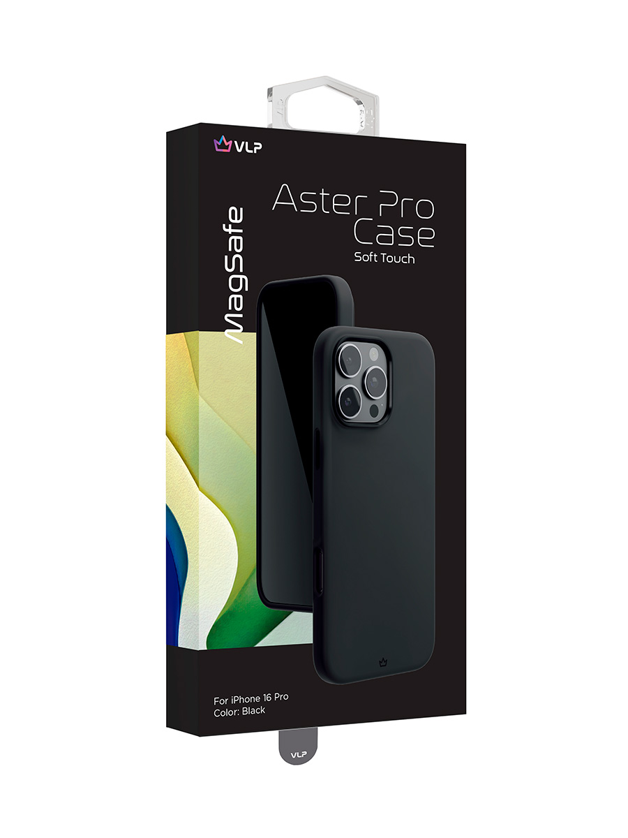 Чехол защитный VLP Aster Pro Case с MagSafe для iPhone 16 Pro, черный