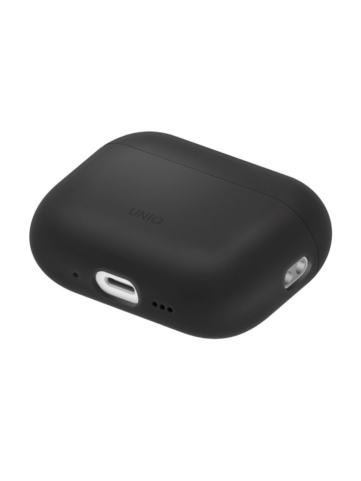На фото изображено Чехол Uniq LINO для AirPods Pro 3, Charcoal Grey