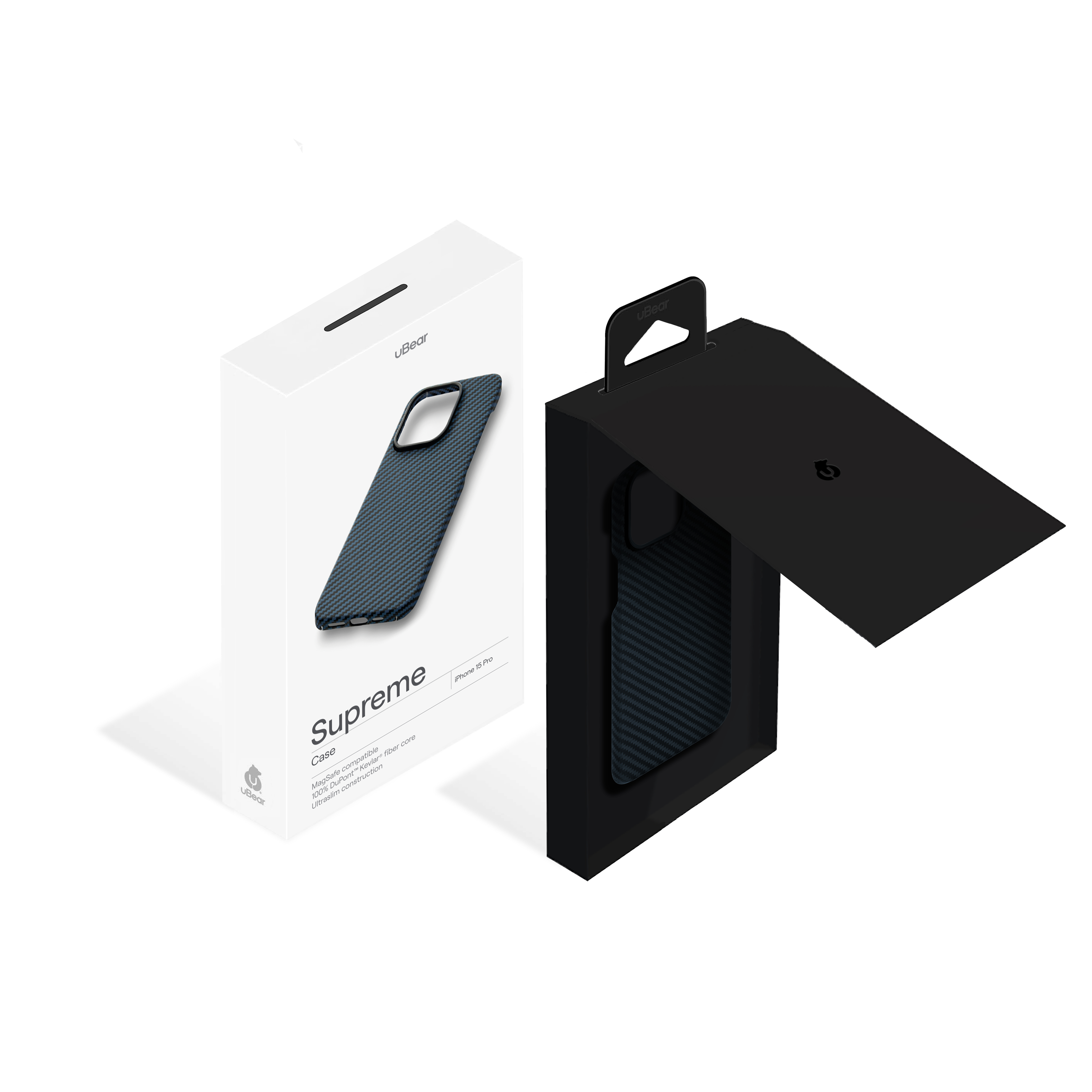 На фото изображено Чехол защитный uBear Supreme Case для iPhone 15 Pro, MagSafe совместимый, синий