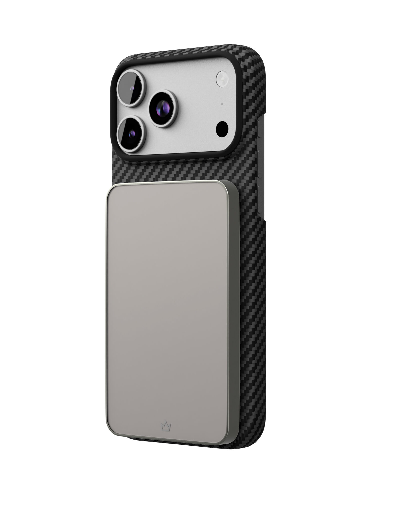 На фото изображено Чехол защитный VLP Kevlar Case с MagSafe для iPhone 17 Pro Max, черный