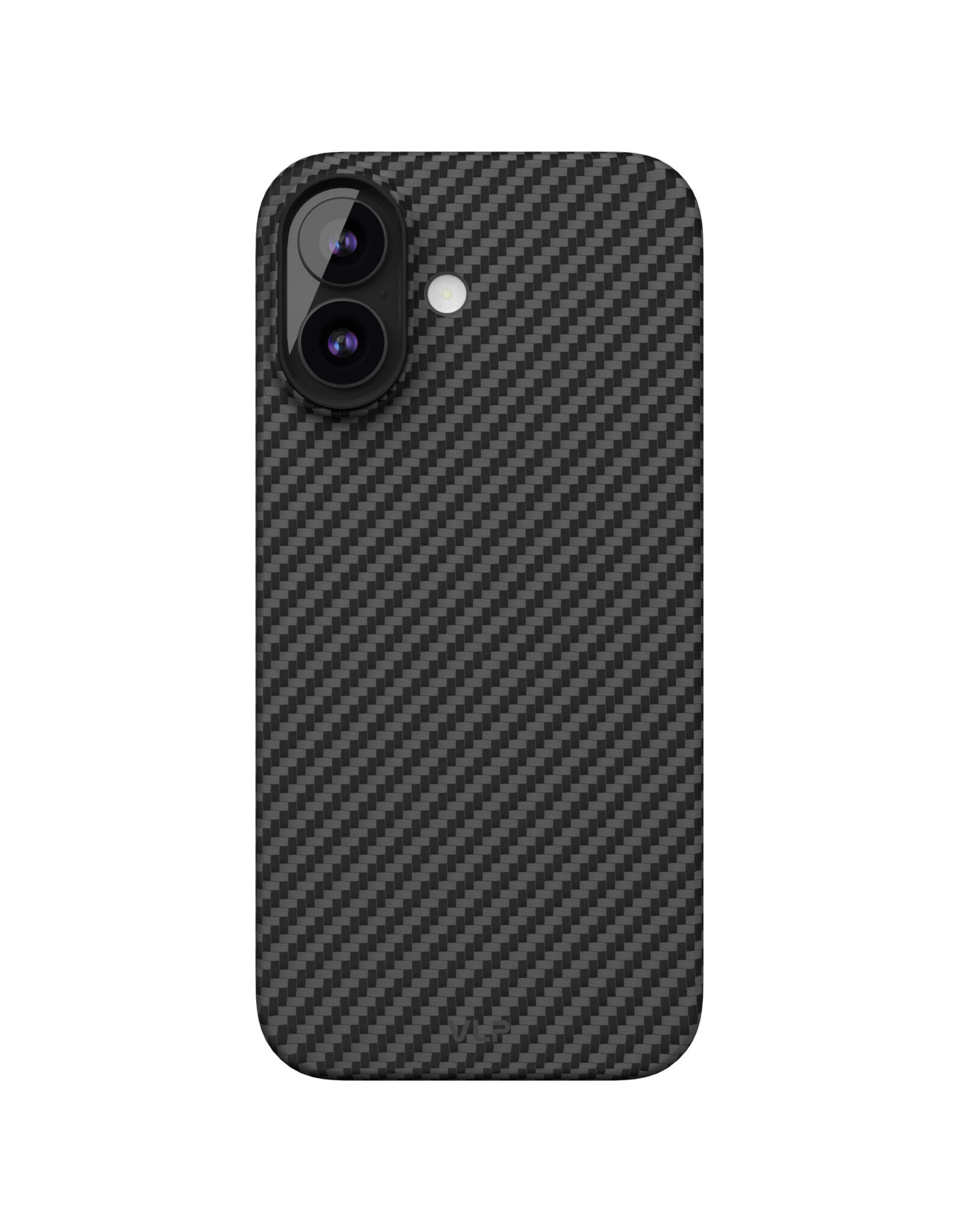 На фото изображено Чехол защитный VLP Kevlar Case с MagSafe для iPhone 17, черный