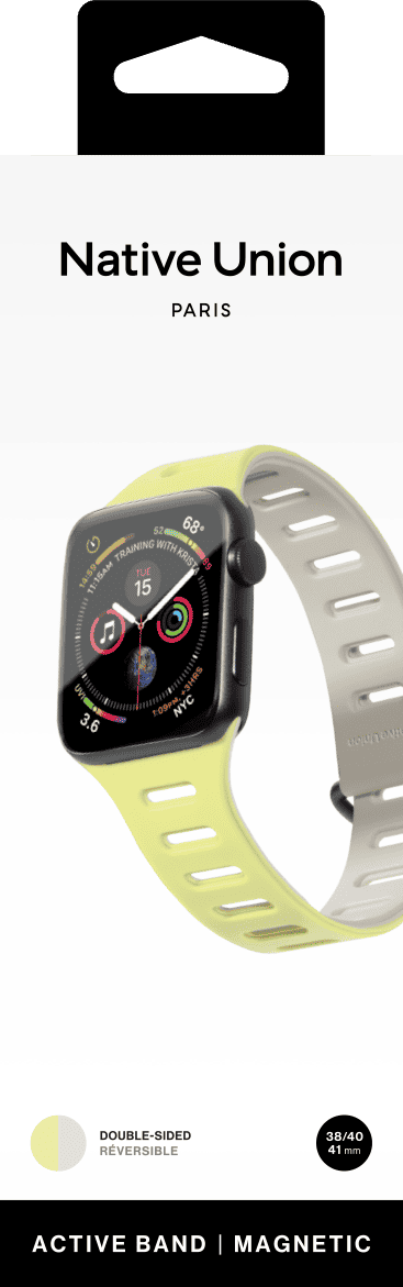 Ремешок Native Union для Apple Watch Magnetic 38/40/41мм, желтый/серый
