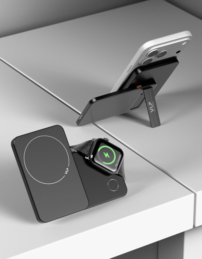 На фото изображено Внешний аккумулятор VLP Diamond Energy Pro 5000 mAh, черный