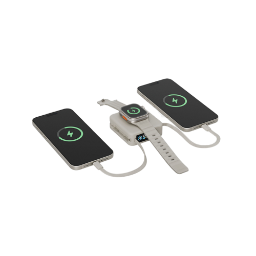 На фото изображено Внешний аккумулятор Energea MagPac Mini Plus 10000 mAh, бежевый