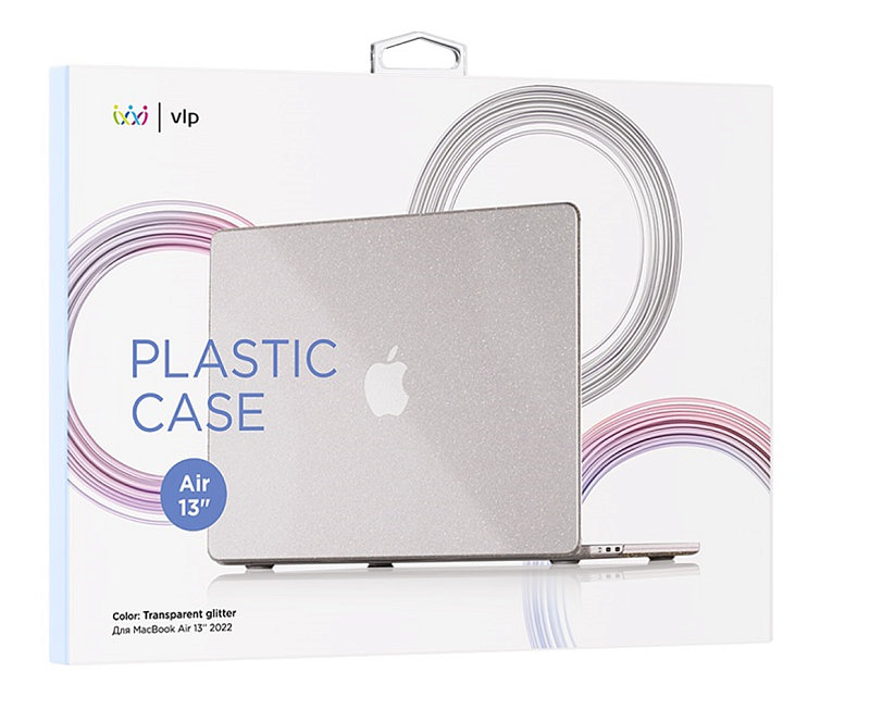 Чехол защитный VLP Plastic Case для MacBook Air 13" 2022, с блестками Чехол защитный VLP Plastic Case для MacBook Air 13" 2022, с блестками