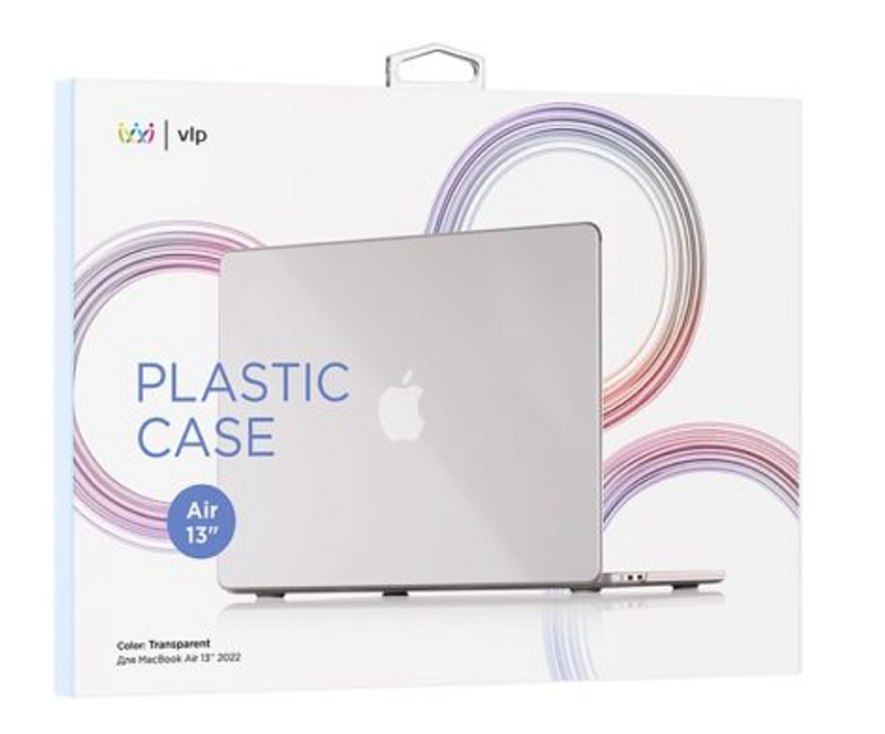 Чехол защитный VLP Plastic Case для MacBook Air 13" 2022, прозрачный Чехол защитный VLP Plastic Case для MacBook Air 13" 2022, прозрачный